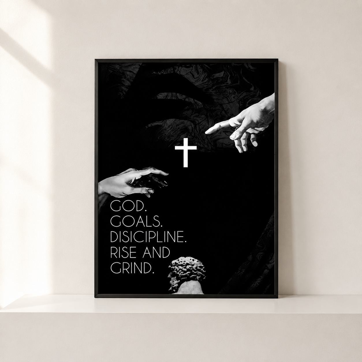 Tableau God Goals Discipline affiche motivation encadré 30x40 - Boutique Jesus