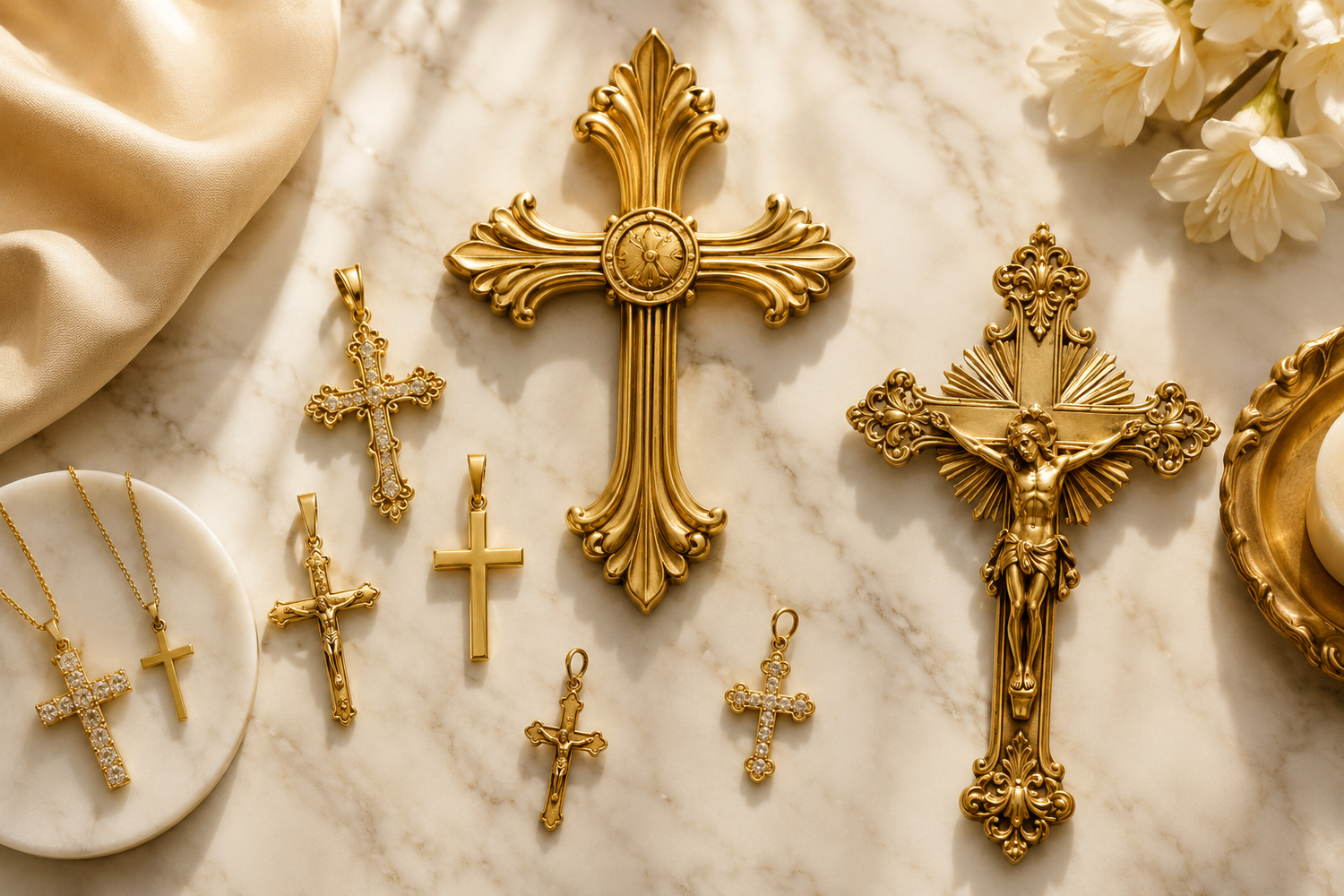 Croix et crucifix dorés décoration et bijoux