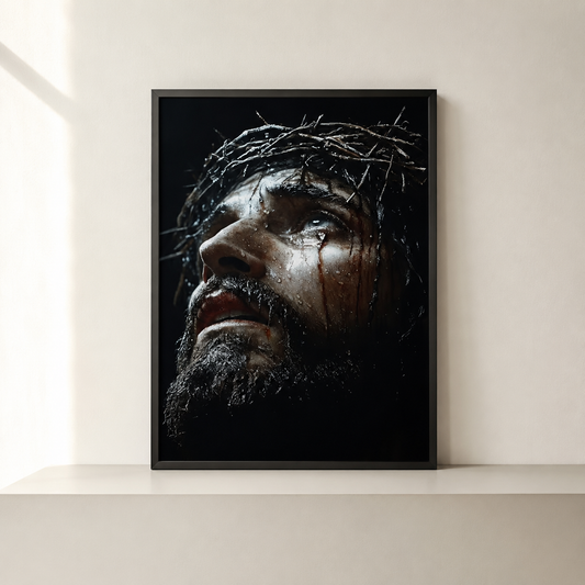 Tableau Jésus couronne d'épines encadré 30x40 - Boutique Jesus
